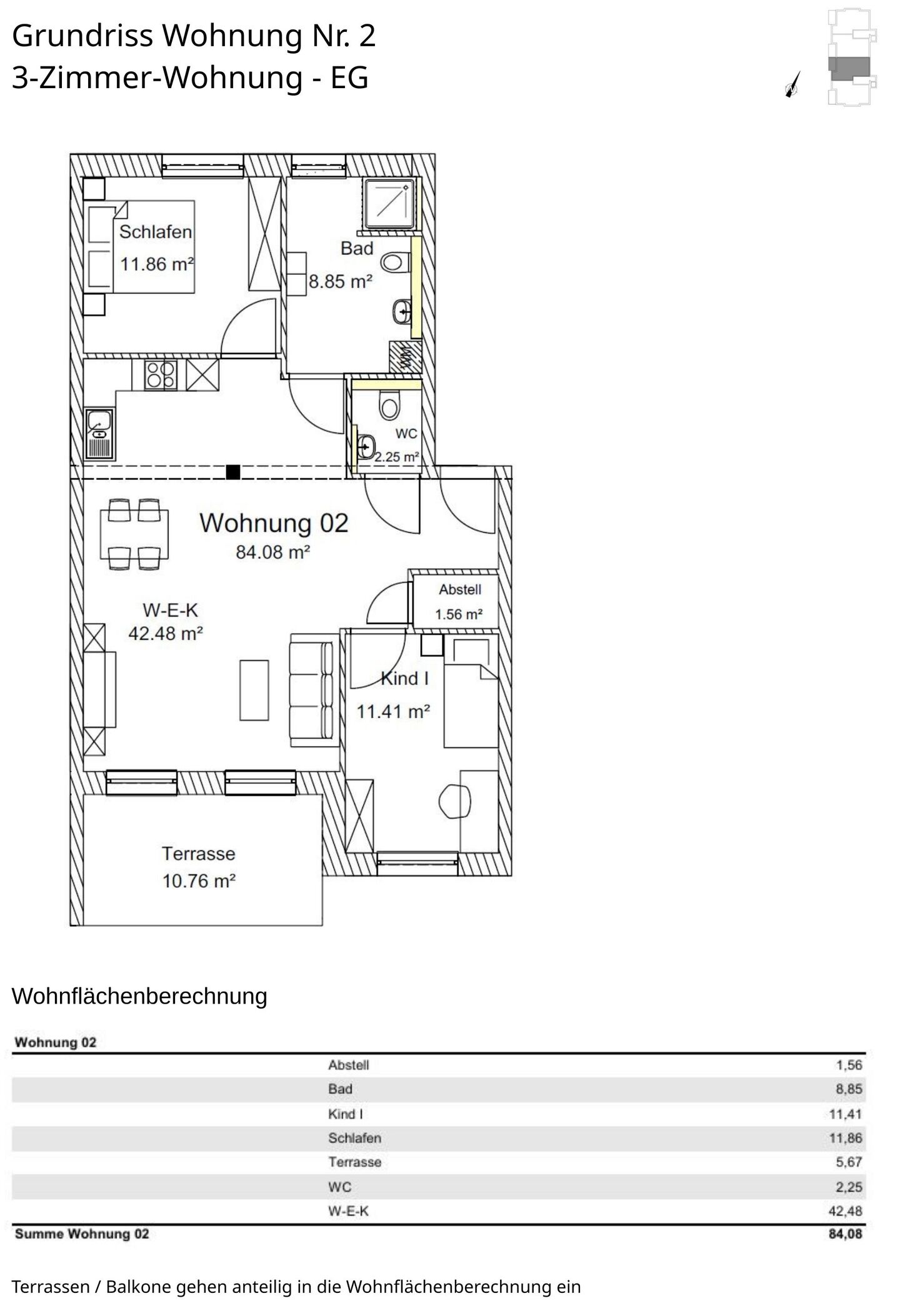 Grundriss Wohnung 2