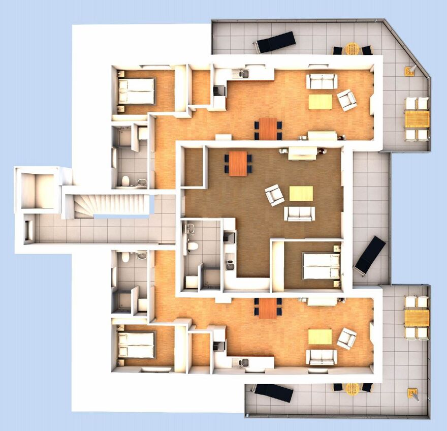 3D-Grundriss Penthouse