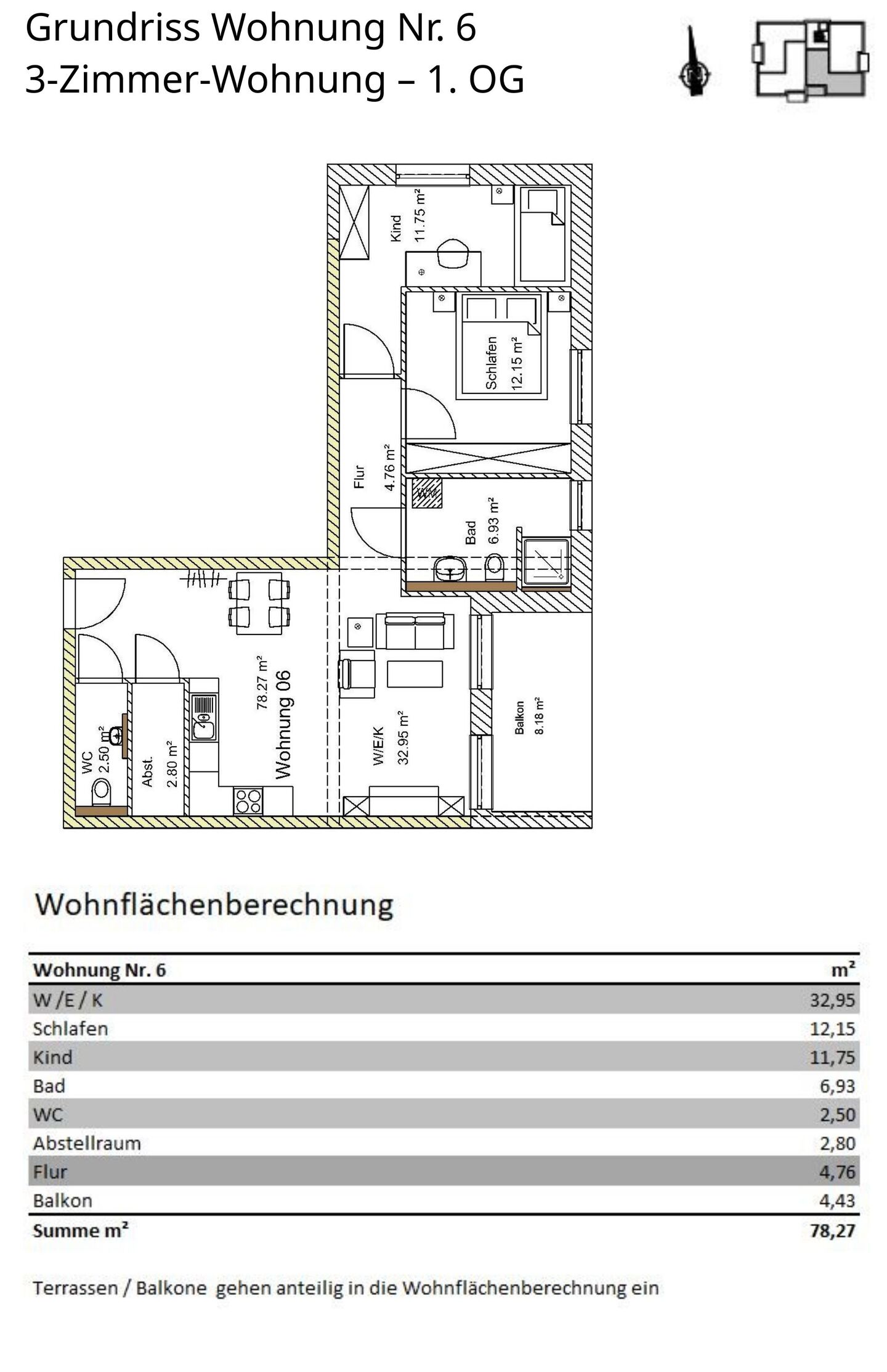 Grundriss Wohnung 6