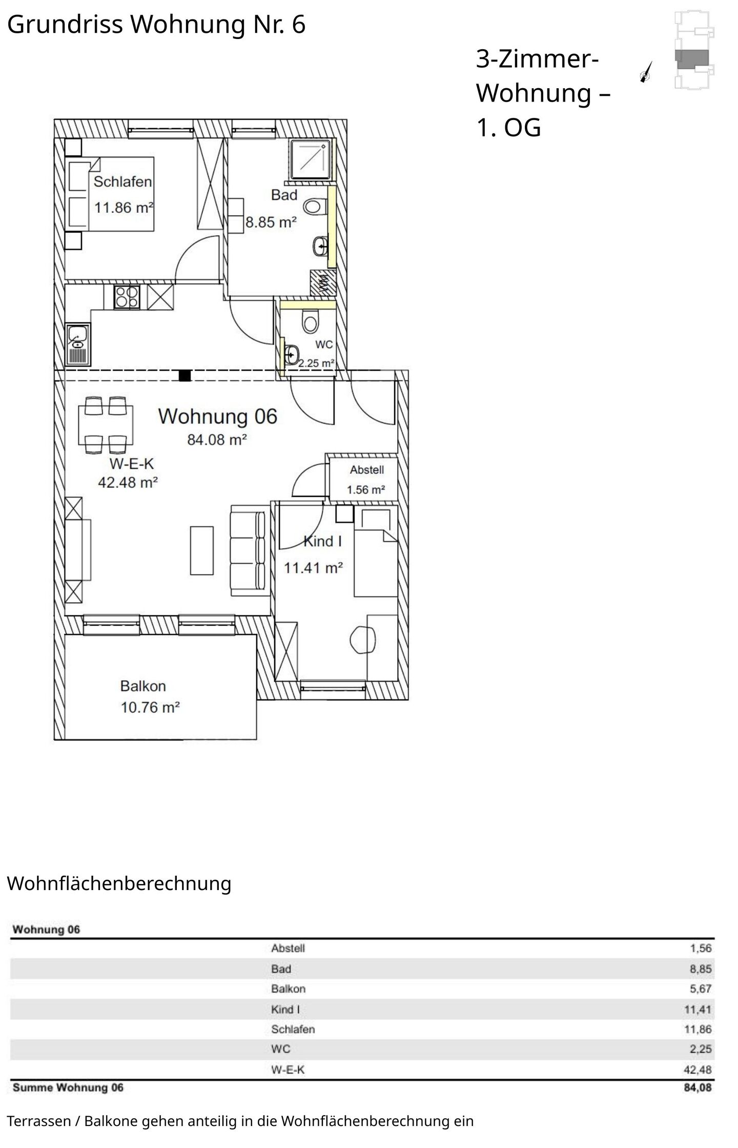 Grundriss Wohnung 6