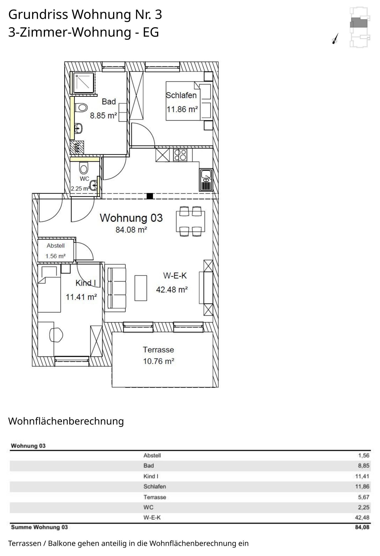 Grundriss Wohnung 3