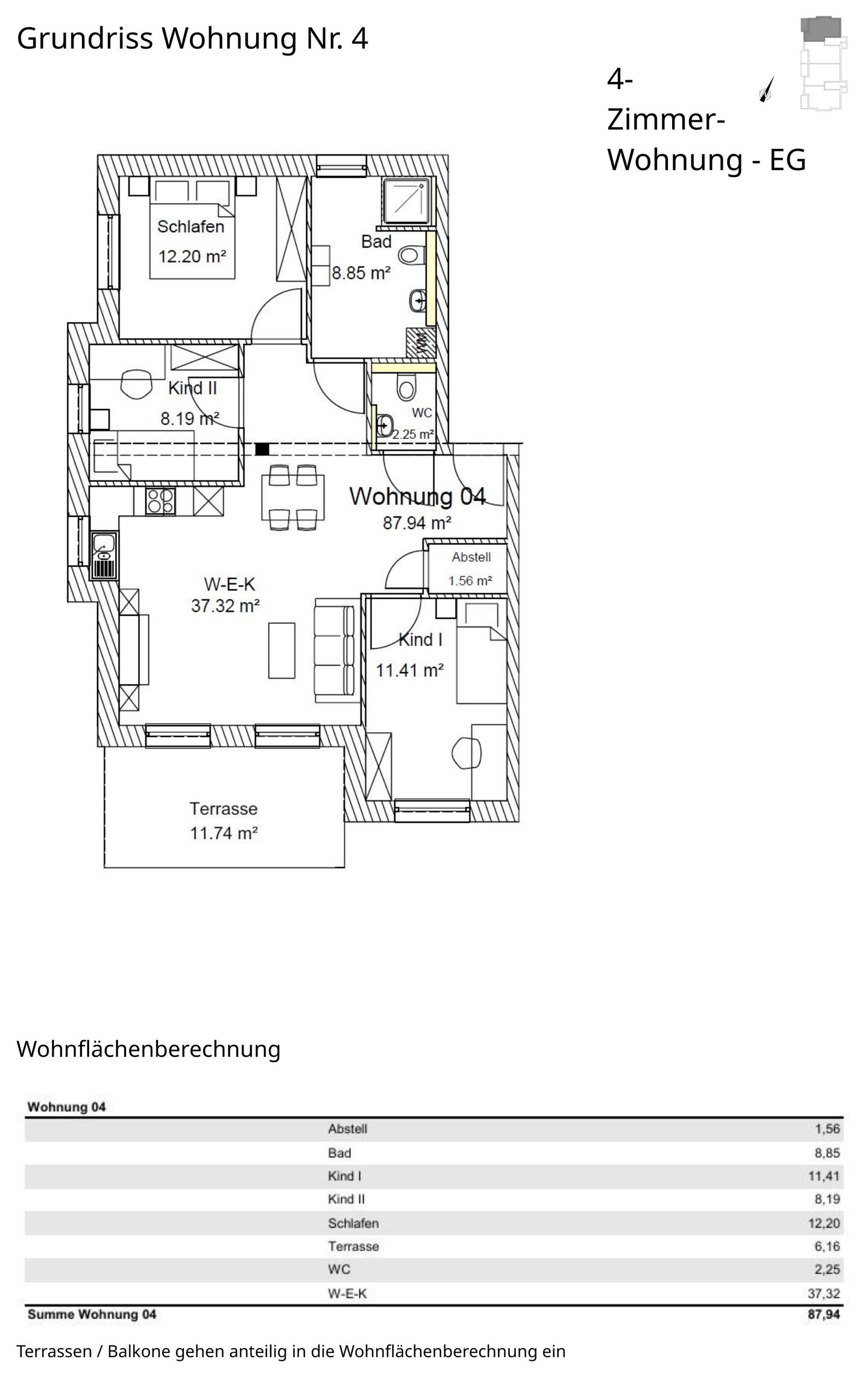 Grundriss Wohnung 4