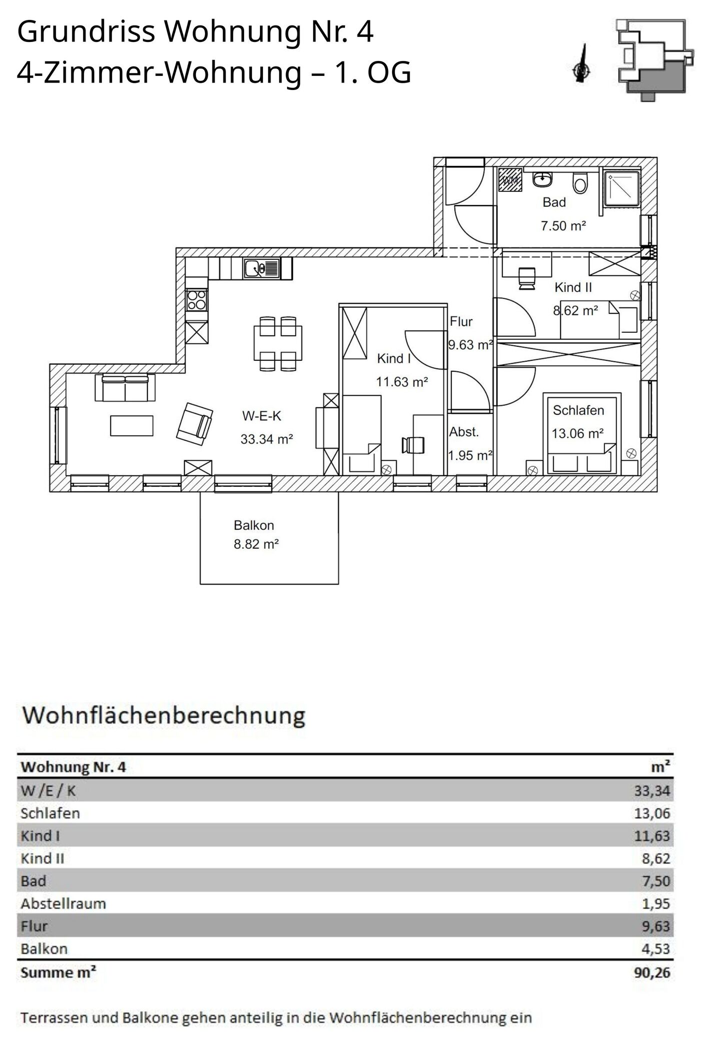 Grundriss Wohnung 4