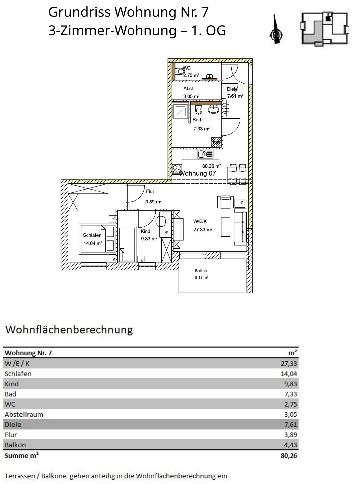 Grundriss Wohnung 7