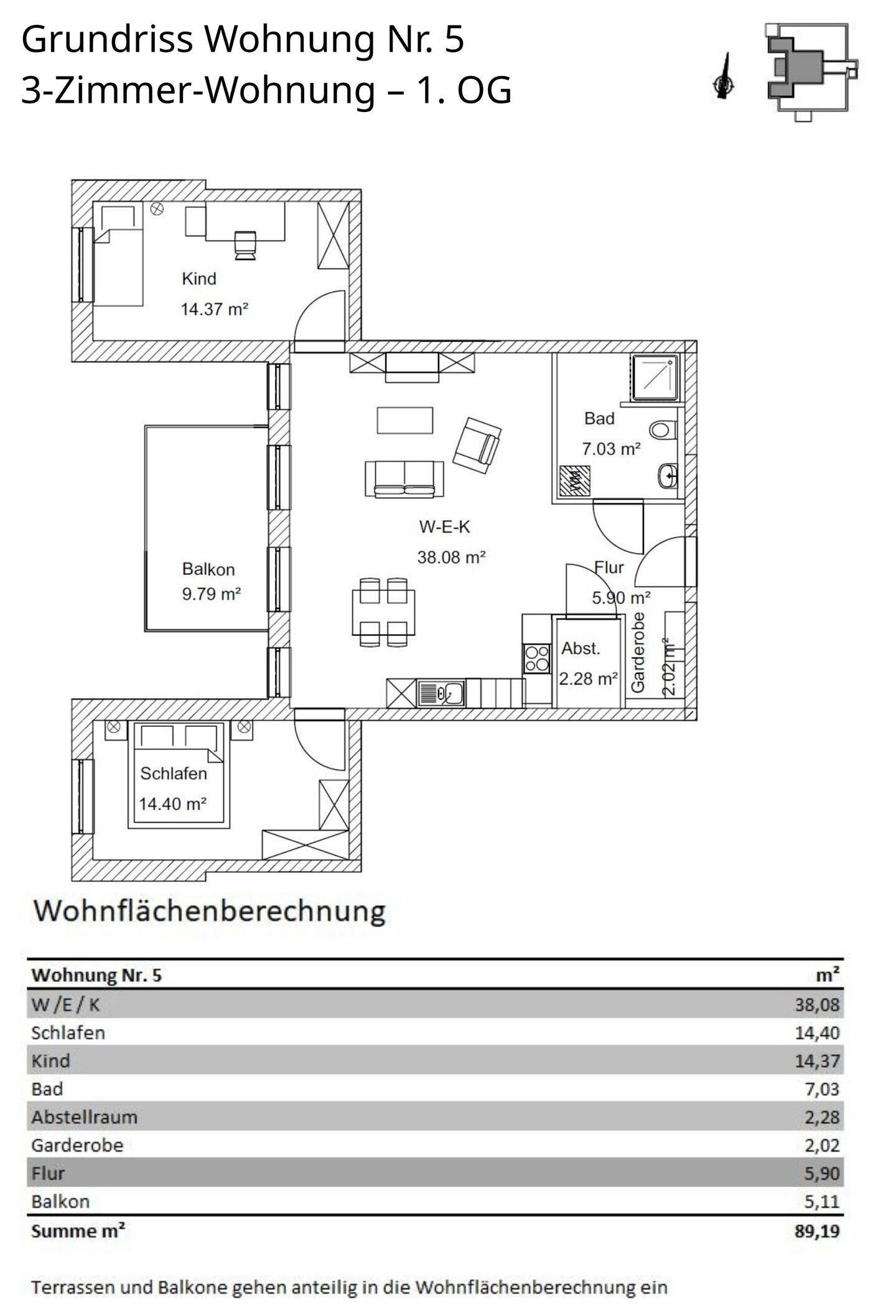 Grundriss Wohnung 5
