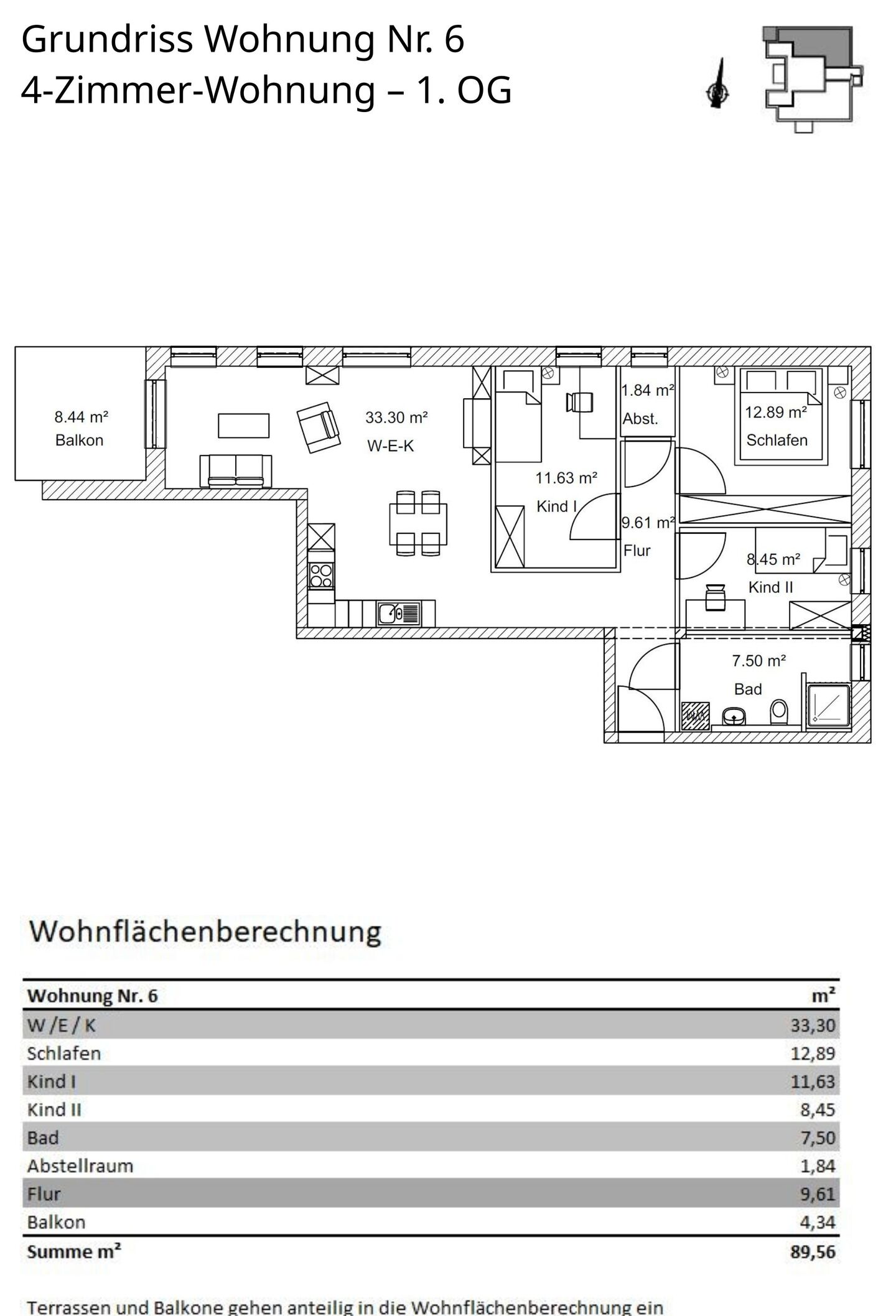 Grundriss Wohnung 6