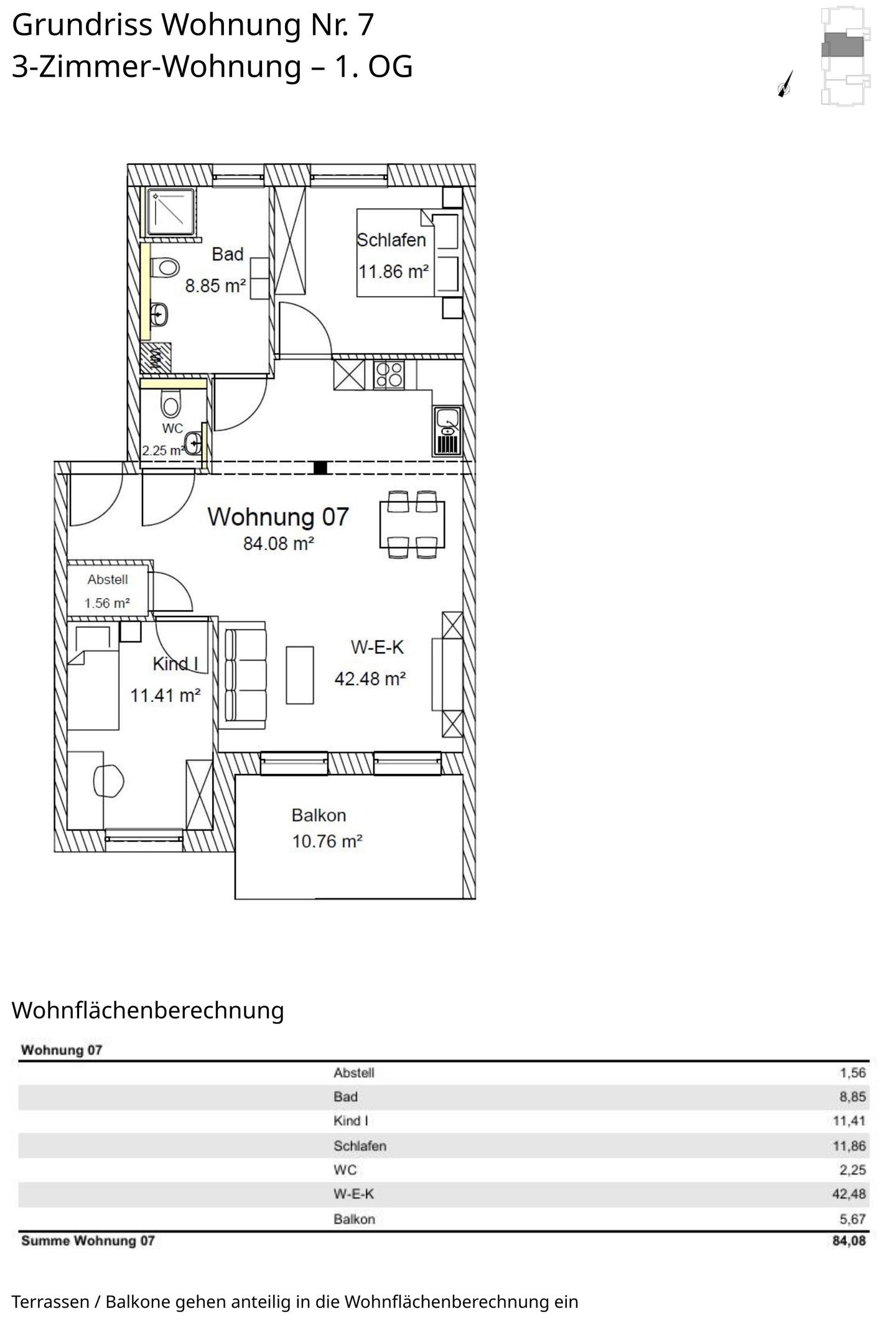 Grundriss Wohnung 7
