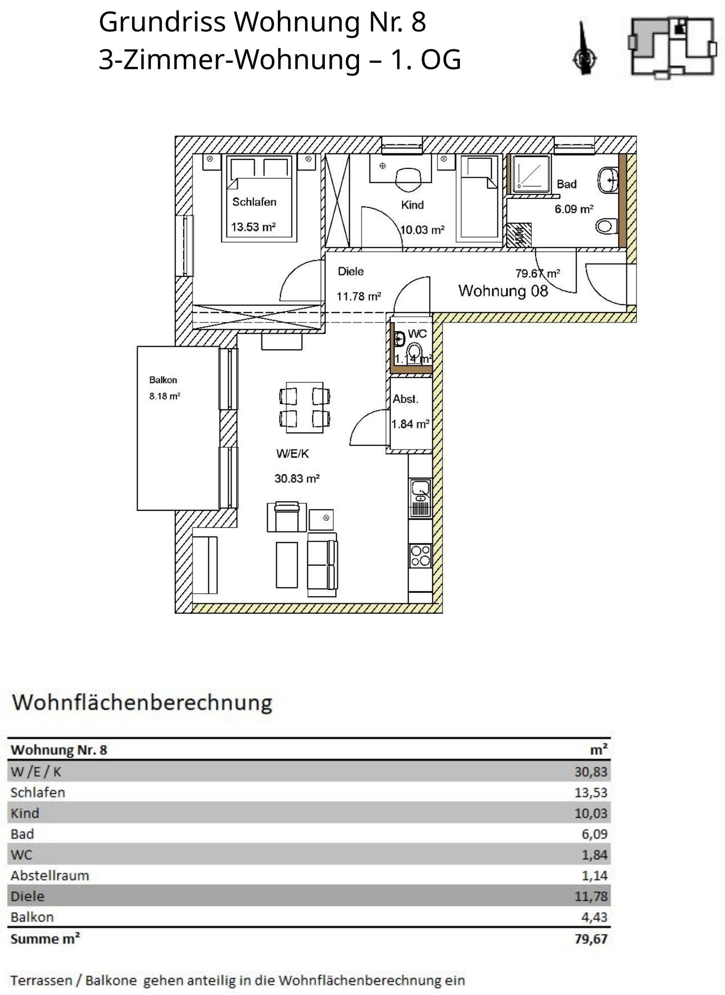 Grundriss Wohnung 8