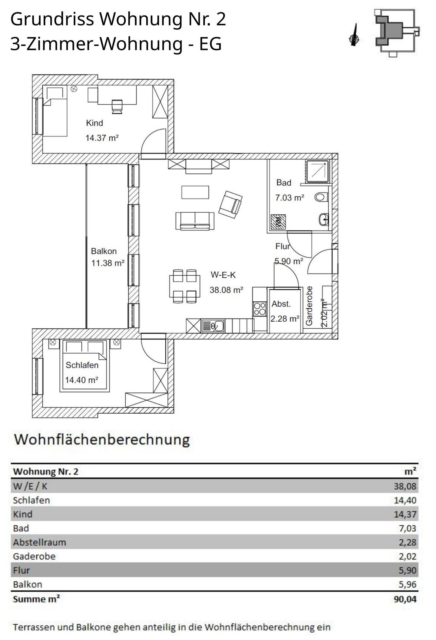 Grundriss Wohnung 2