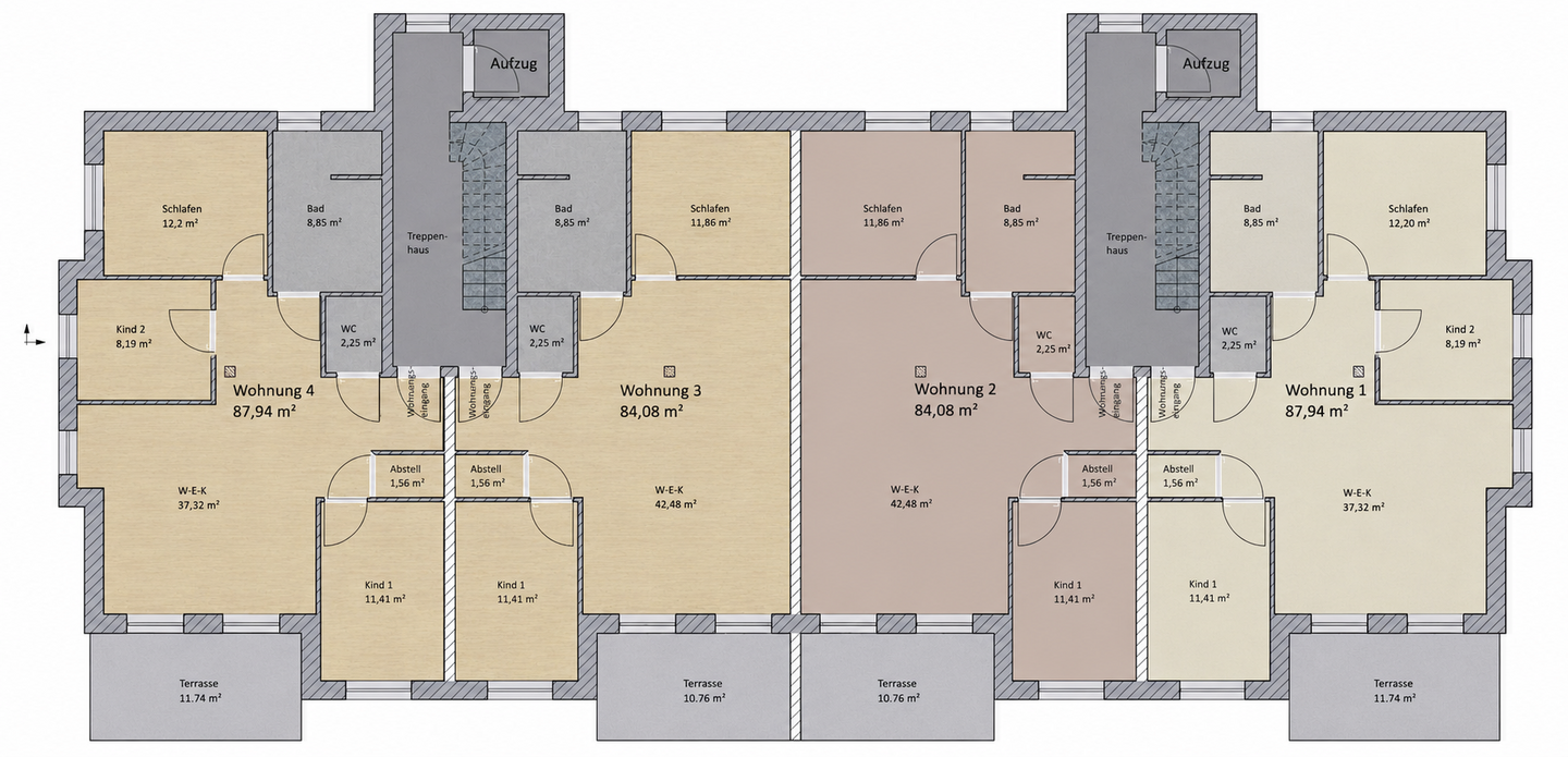 Grundriss Wohnung 1