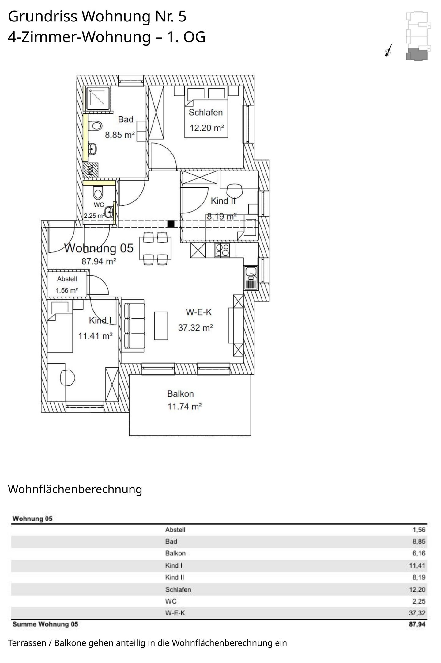 Grundriss Wohnung 5