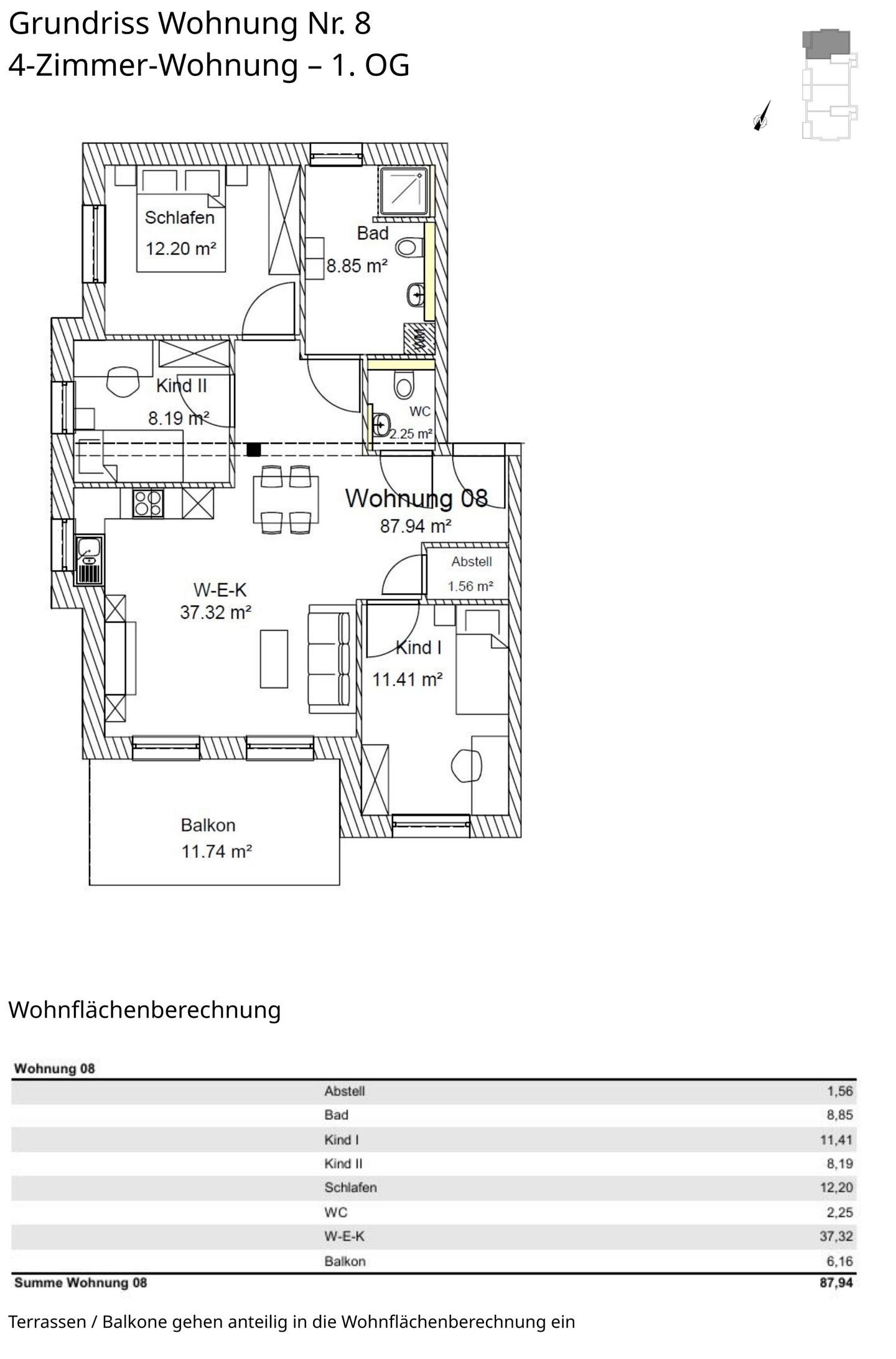 Grundriss Wohnung 8